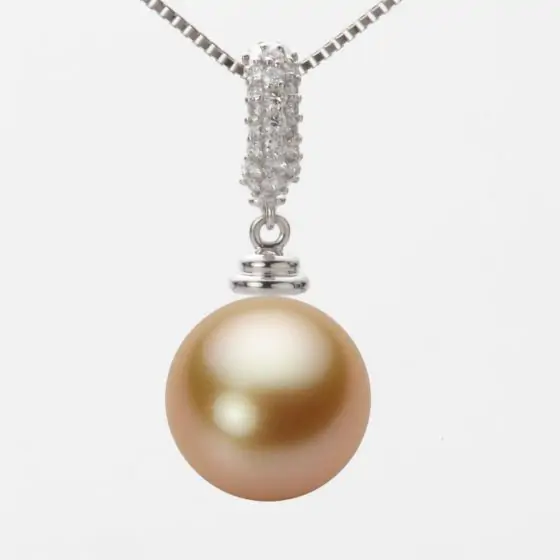 12.0mm 白蝶真珠（ゴールド系）ペンダント | Moon Label - 大月真珠