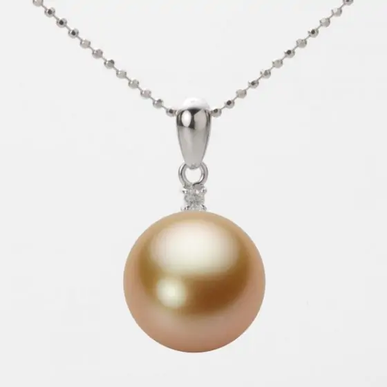 ✨最高峰コレクション級【極美メタリック橙金】24mm大粒バロックパール 