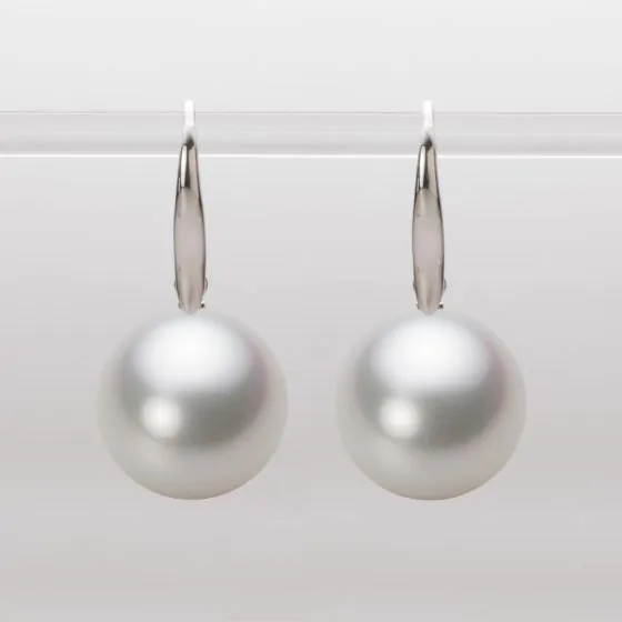 14.0mm 白蝶真珠（ホワイト系）ピアス | Moon Label - 大月真珠