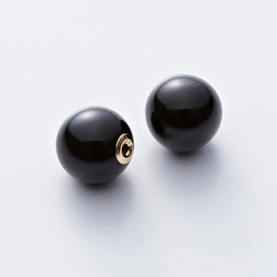 追加★おにもも★JeanPaulGAULTIERブラック×ブラックピアス 9.0mm 黒蝶真珠ピアス | Moon Label - 大月真珠オンラインショップ