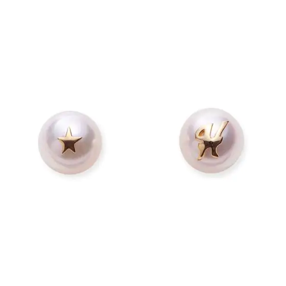 イニシャルパールピアス・H | Moon Label - 大月真珠オンラインショップ