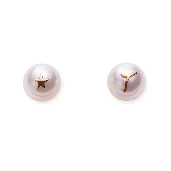イニシャルパールピアス・T | Moon Label - 大月真珠オンラインショップ
