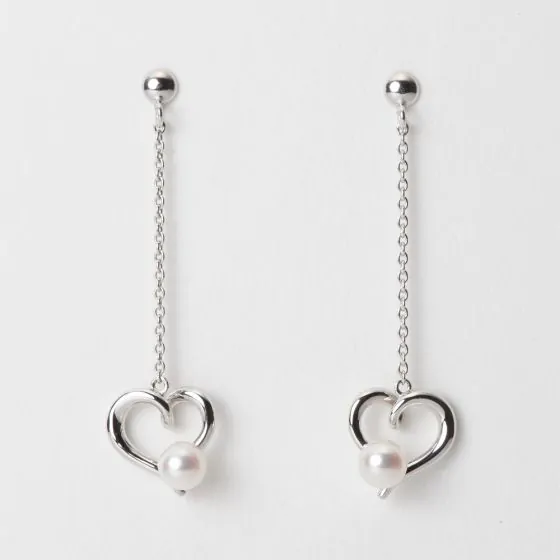 ハートチェーンピアス（WG） | Moon Label - 大月真珠オンラインショップ