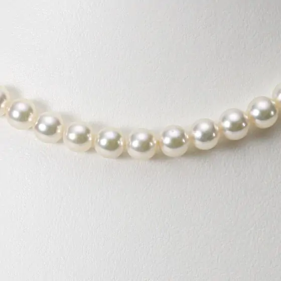 あこや真珠 アコヤ セミロング パール 本真珠ネックレス 6.0-6.5mmゆうのパールコレクション