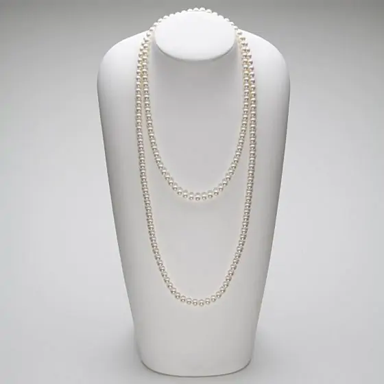 花珠と同程度の照り希少✨アコヤ パール ロングネックレス 125cm  照り良し silver