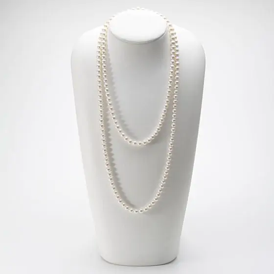 7.0mmアコヤ真珠120cmロングネックレス | Moon Label - 大月真珠