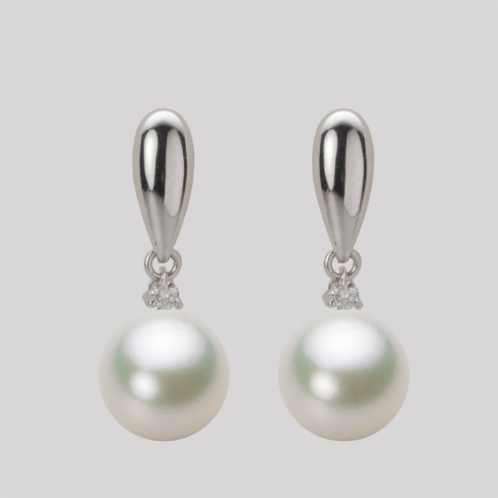 9.0mm アコヤ真珠ピアス