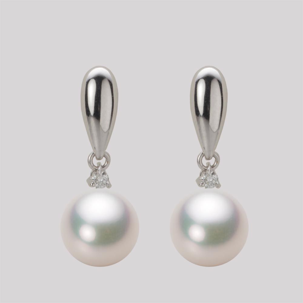 9.0mm アコヤ真珠ピアス