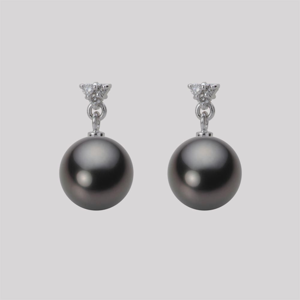 8.0mm 黒蝶真珠ピアス