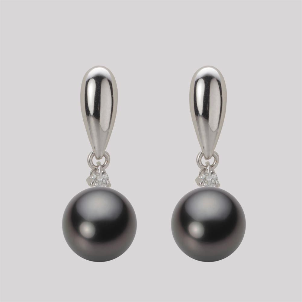8.0mm 黒蝶真珠ピアス