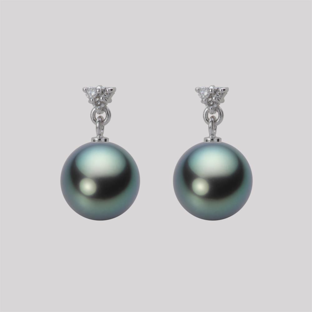 8.0mm 黒蝶真珠ピアス