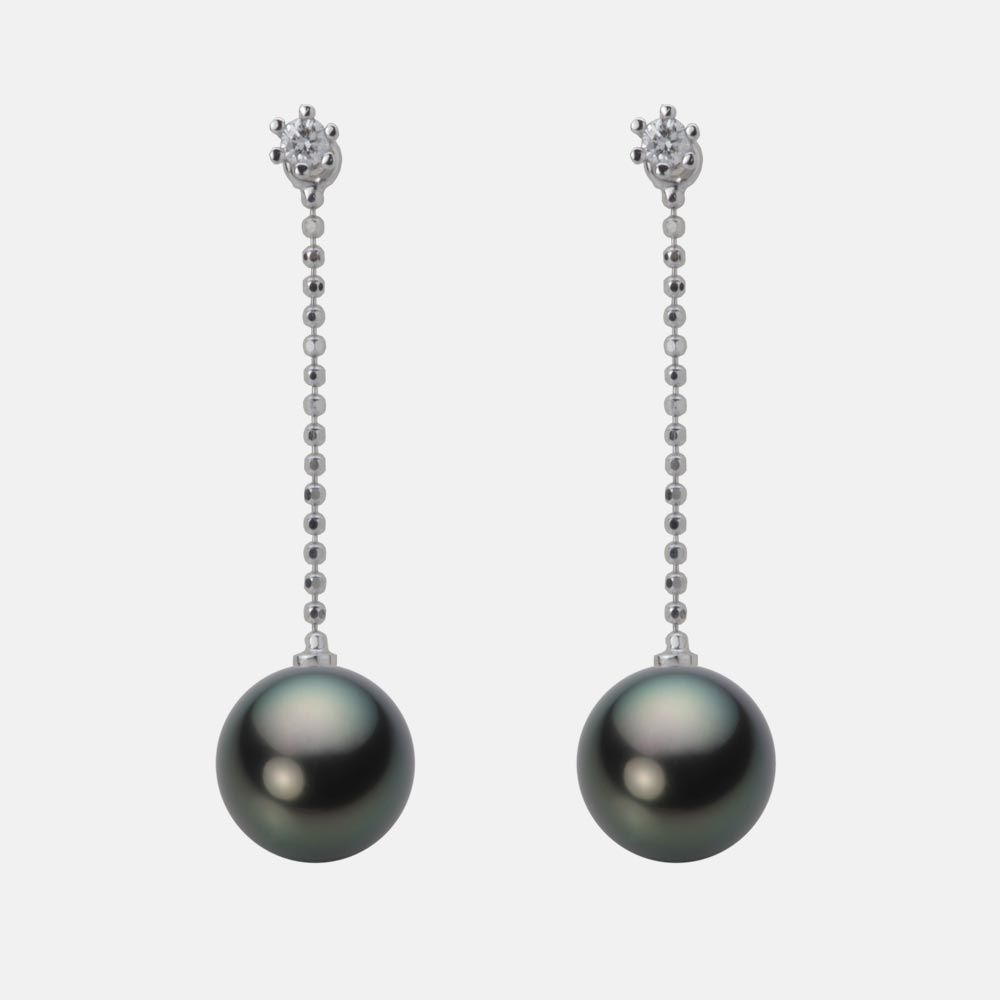 8.0mm 黒蝶真珠ピアス