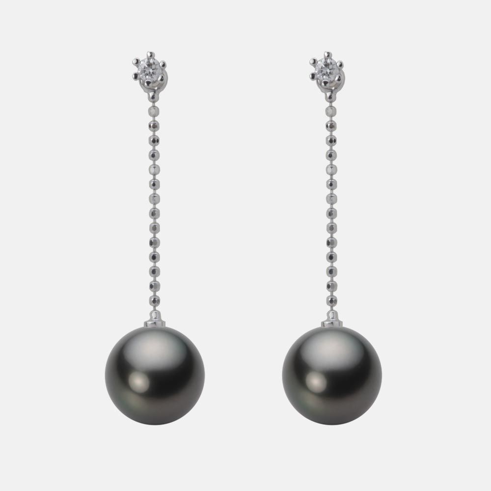 8.0mm 黒蝶真珠ピアス
