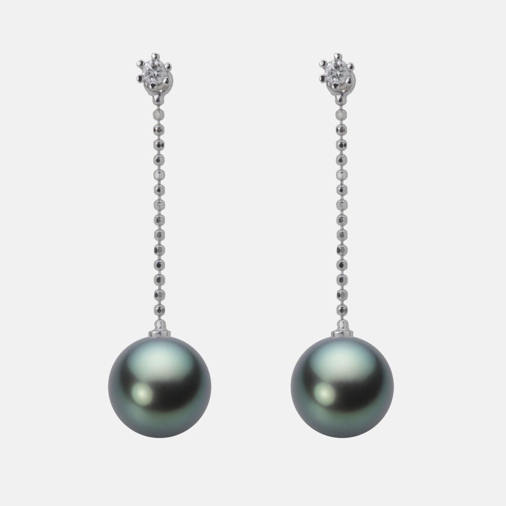 8.0mm 黒蝶真珠ピアス