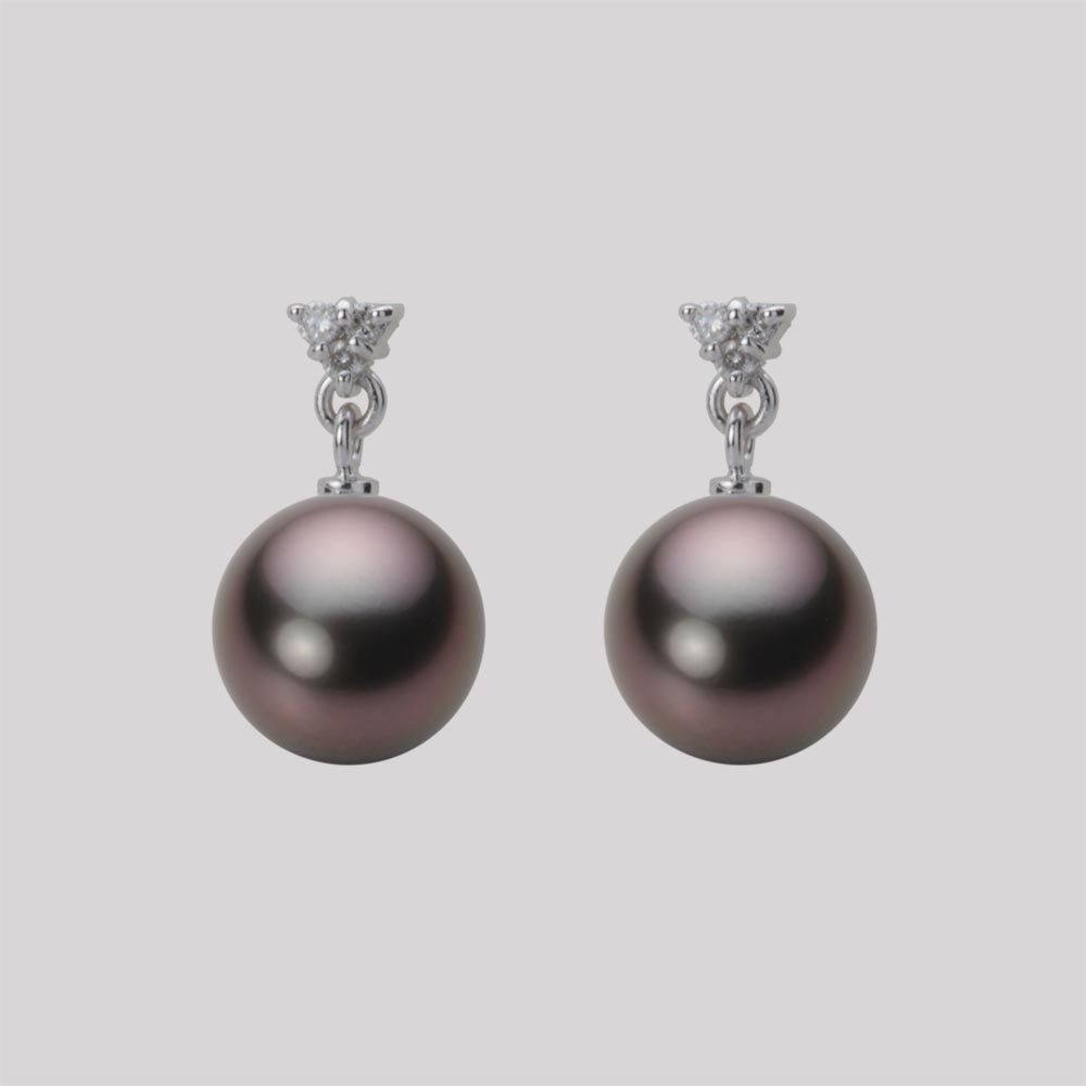 8.0mm 黒蝶真珠ピアス