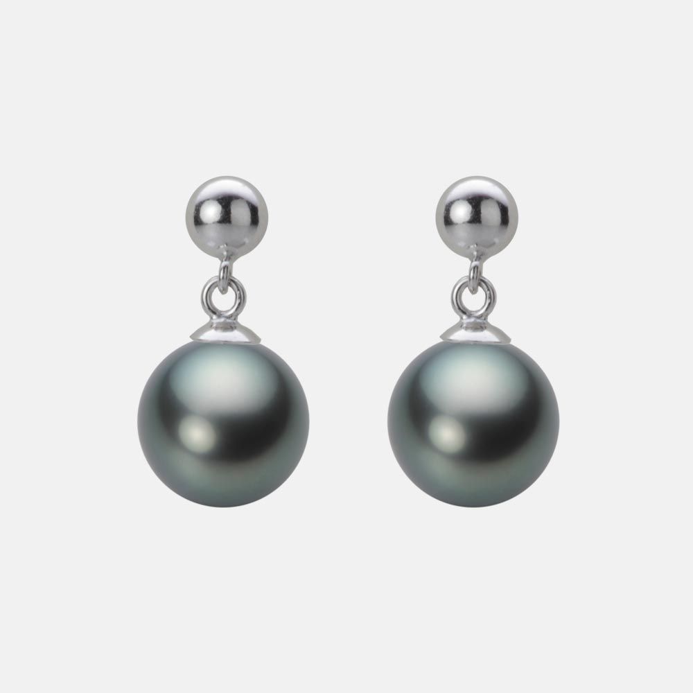 8.0mm 黒蝶真珠ピアス