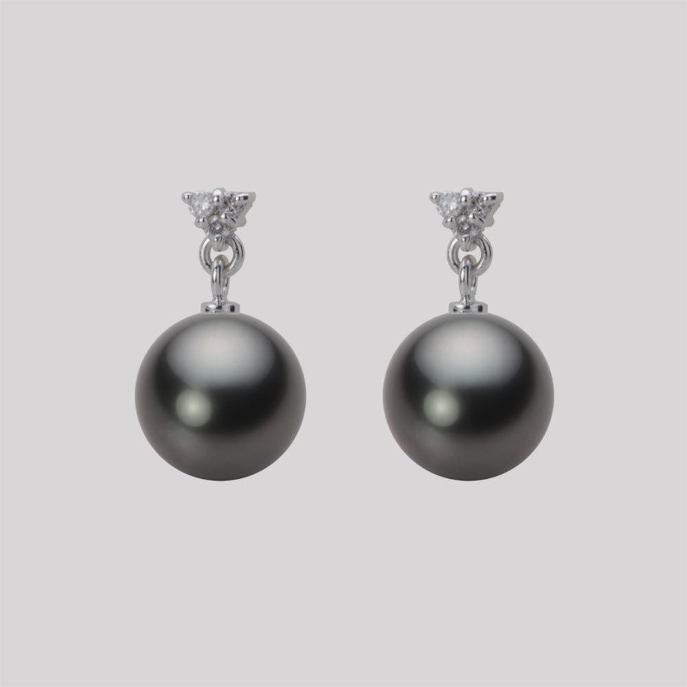 8.0mm 黒蝶真珠ピアス