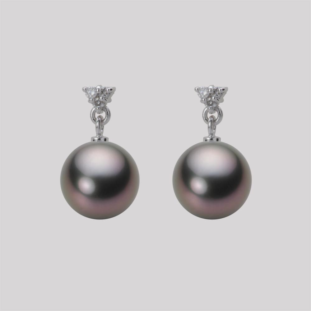 8.0mm 黒蝶真珠ピアス