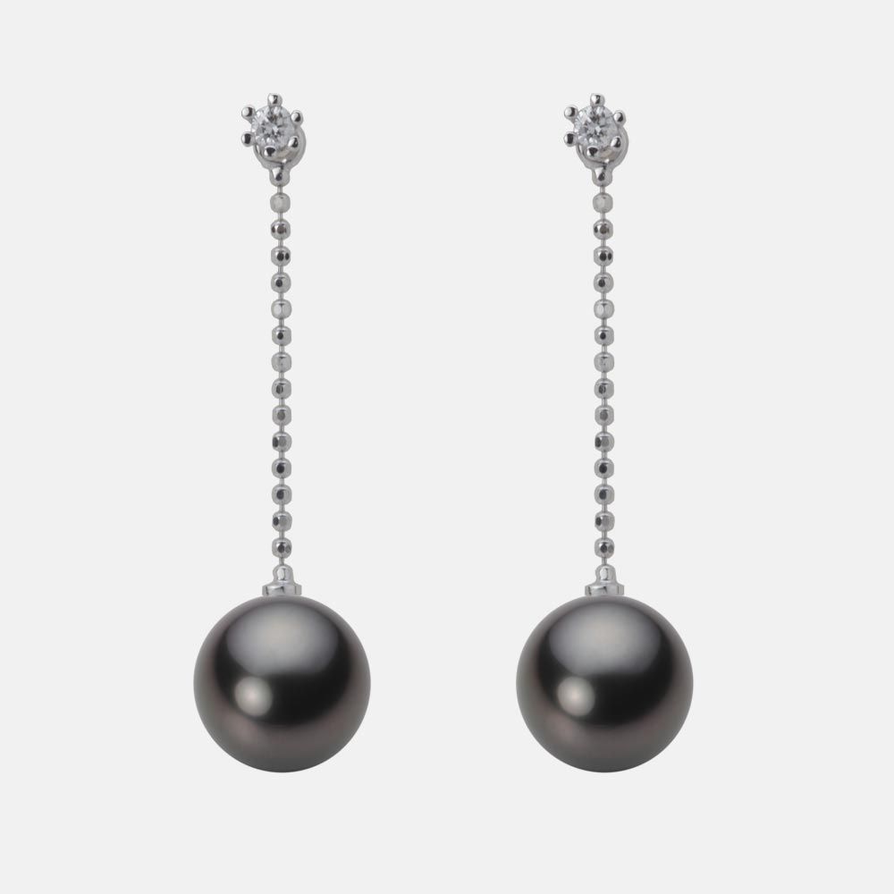 8.0mm 黒蝶真珠ピアス