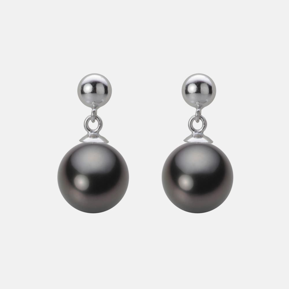 8.0mm 黒蝶真珠ピアス