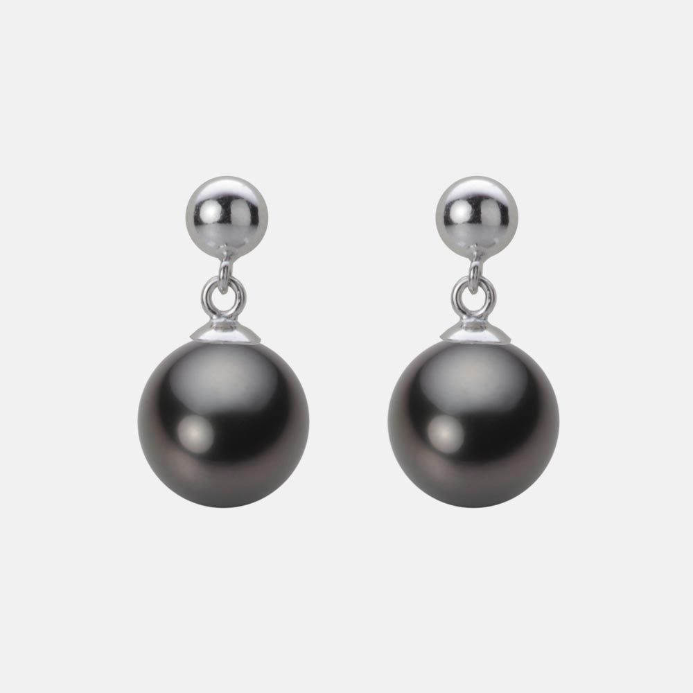 8.0mm 黒蝶真珠ピアス
