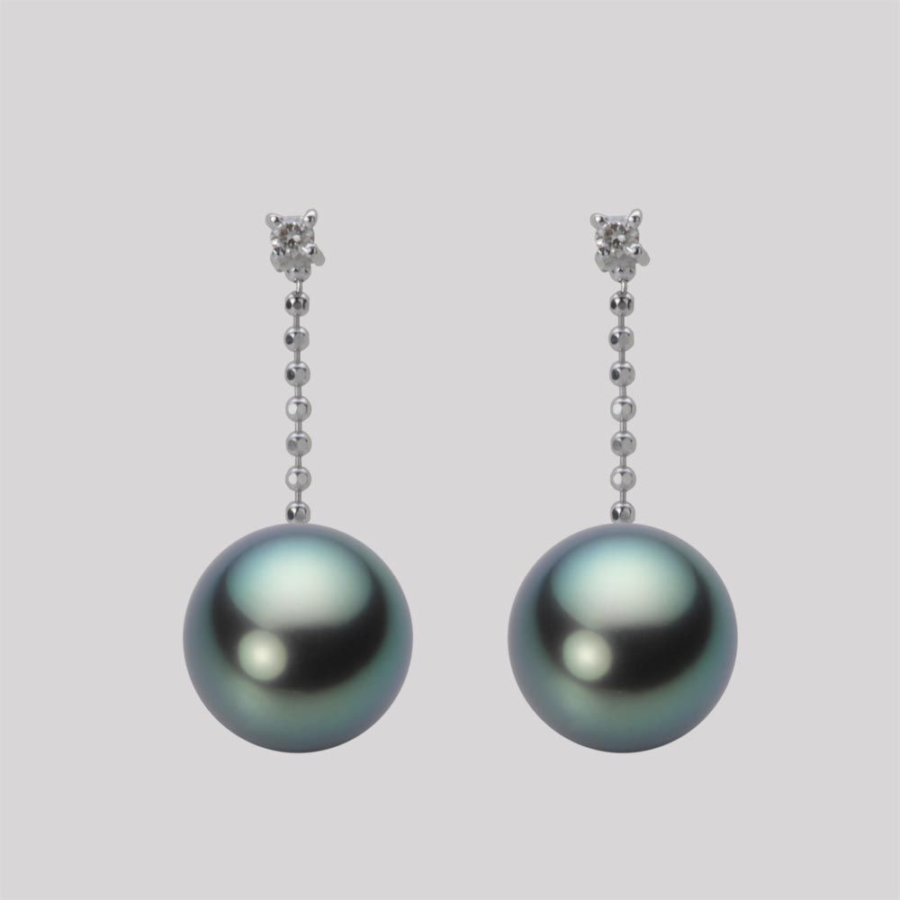 8.0mm 黒蝶真珠ピアス