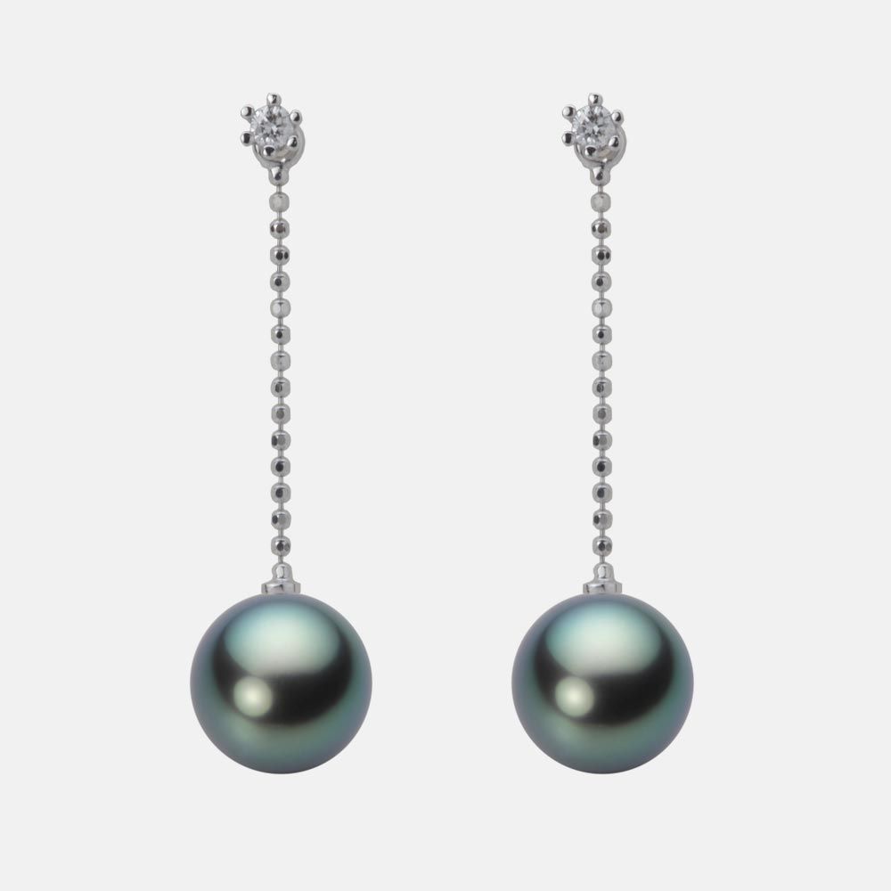 8.0mm 黒蝶真珠ピアス