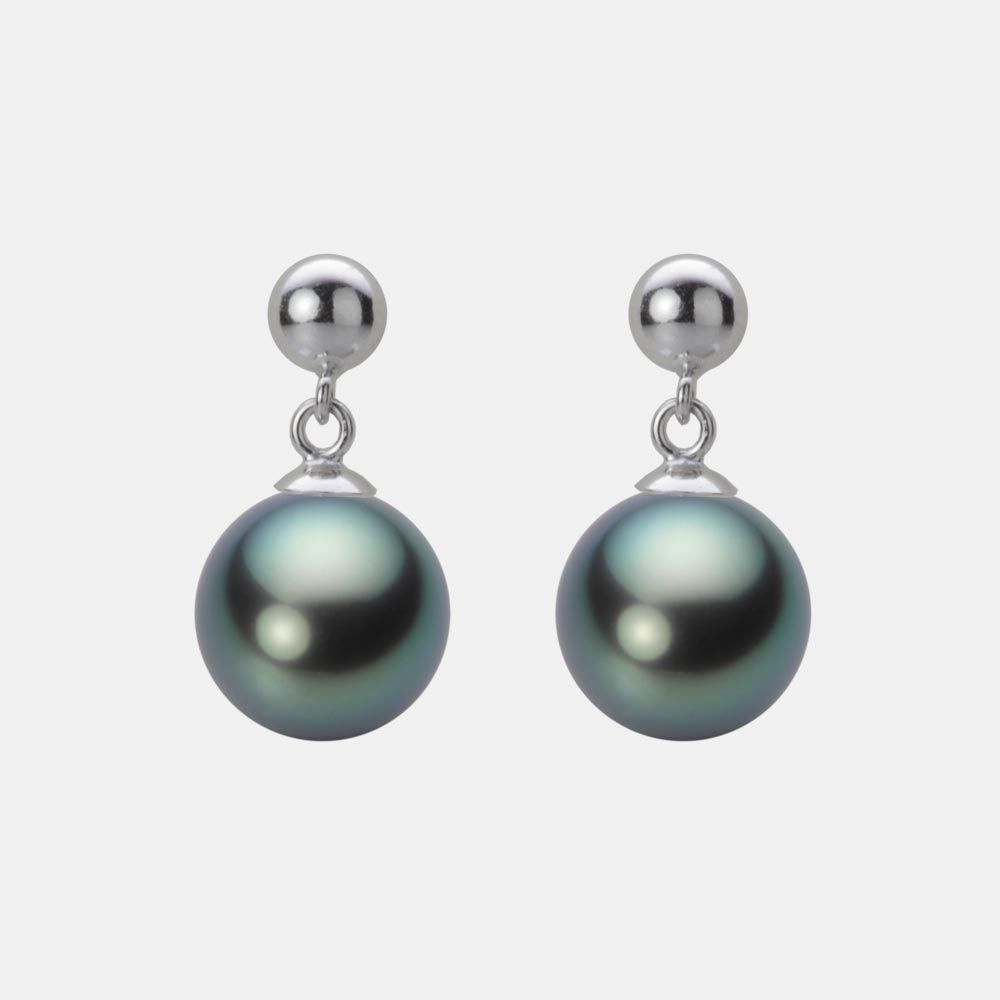 8.0mm 黒蝶真珠ピアス