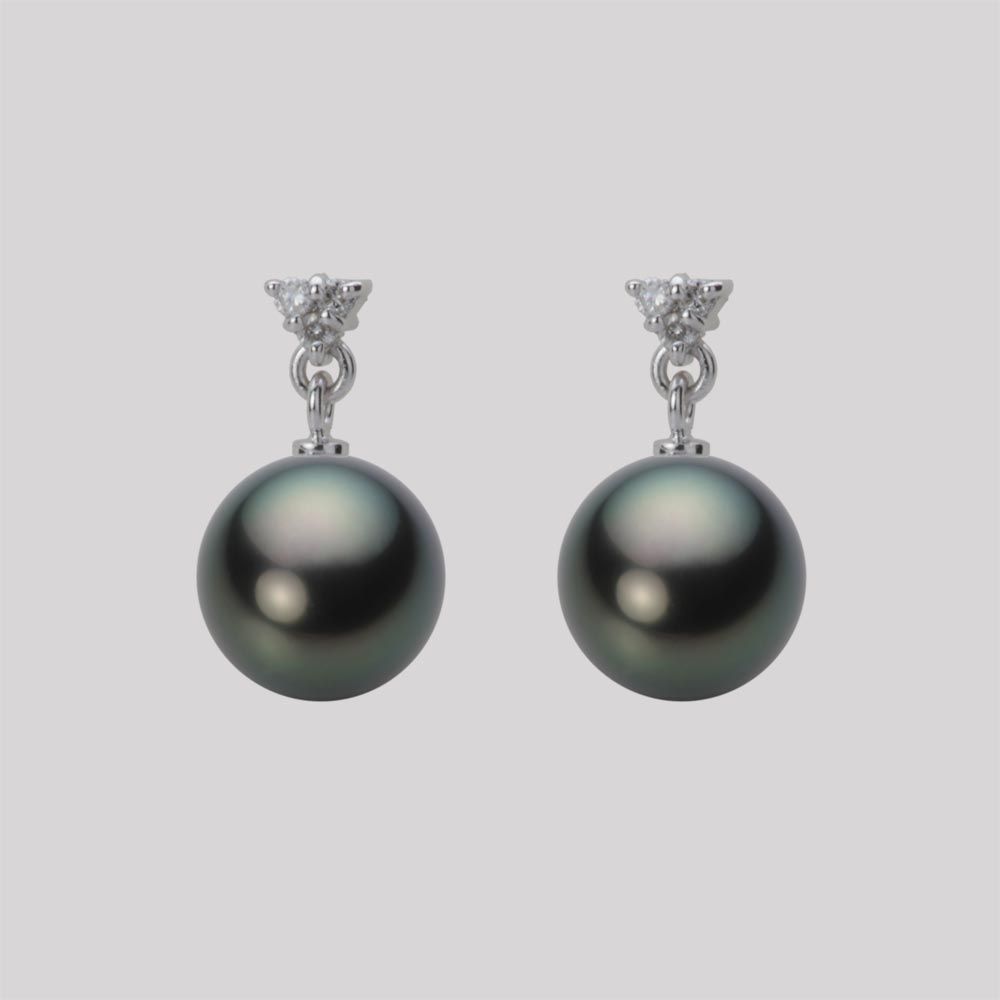 8.0mm 黒蝶真珠ピアス