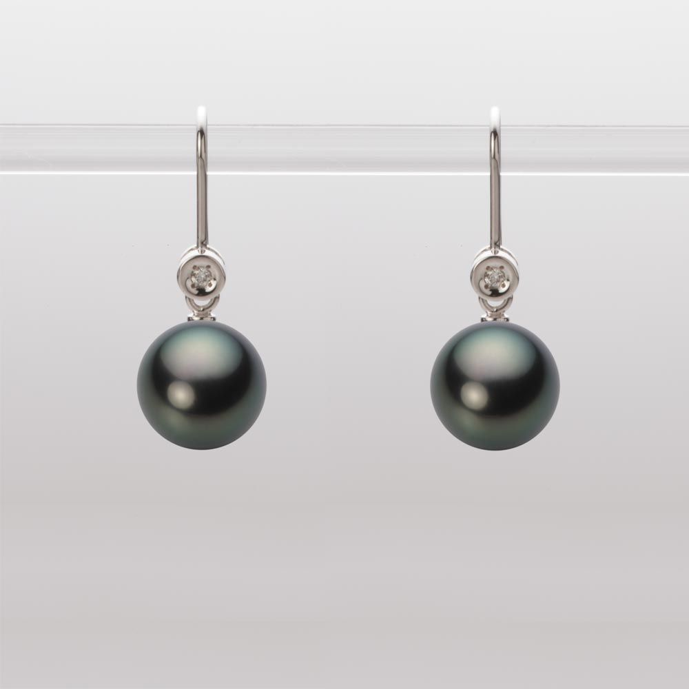 8.0mm 黒蝶真珠ピアス