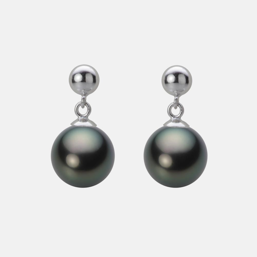 8.0mm 黒蝶真珠ピアス