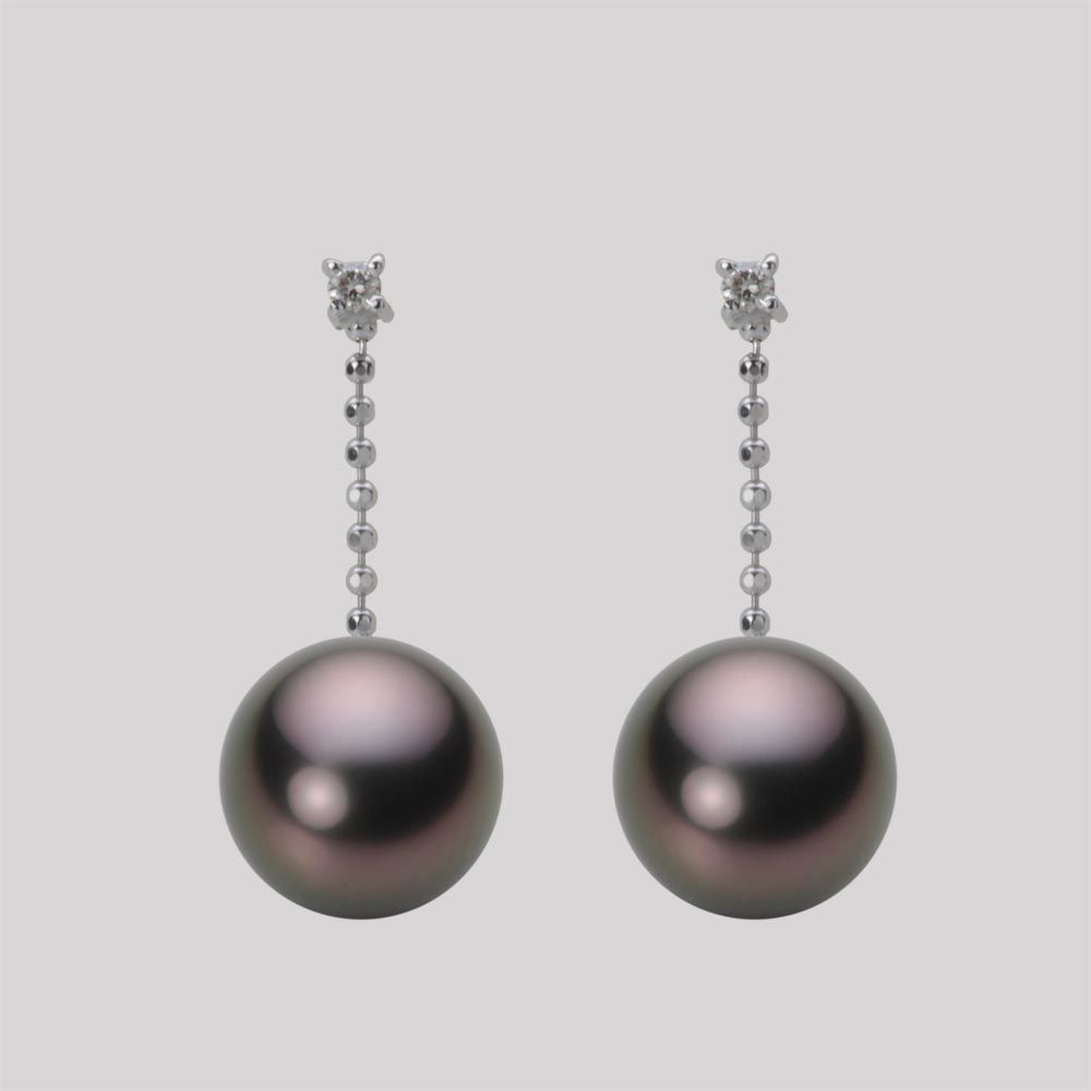 8.0mm 黒蝶真珠ピアス