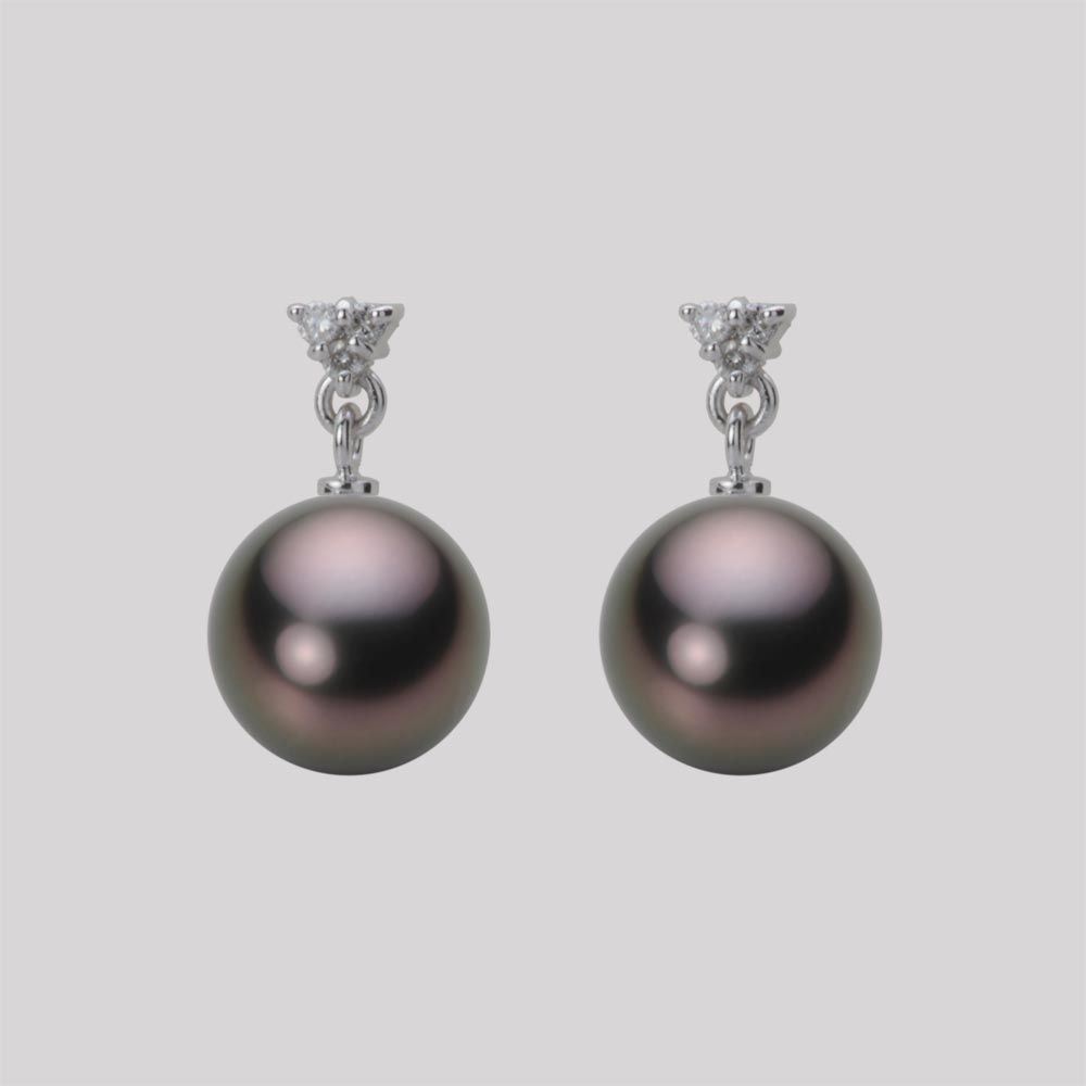 8.0mm 黒蝶真珠ピアス