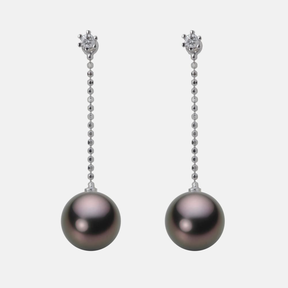 8.0mm 黒蝶真珠ピアス
