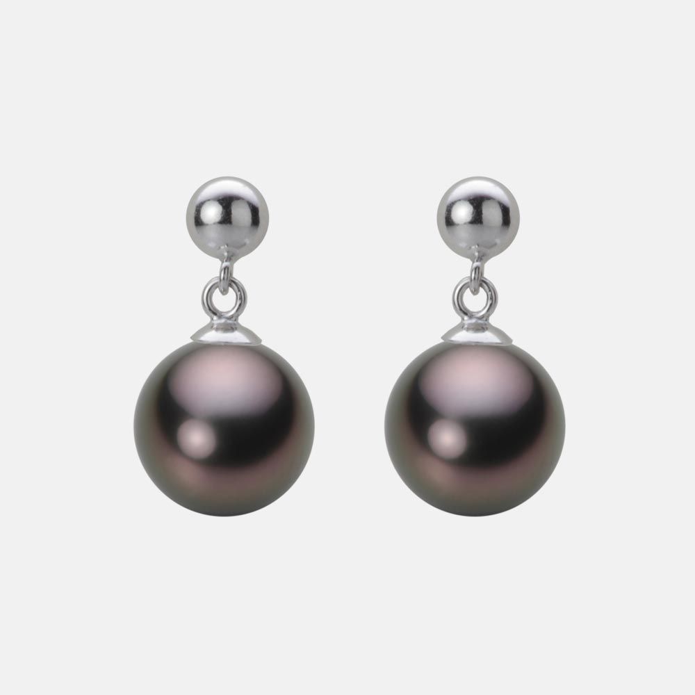 8.0mm 黒蝶真珠ピアス