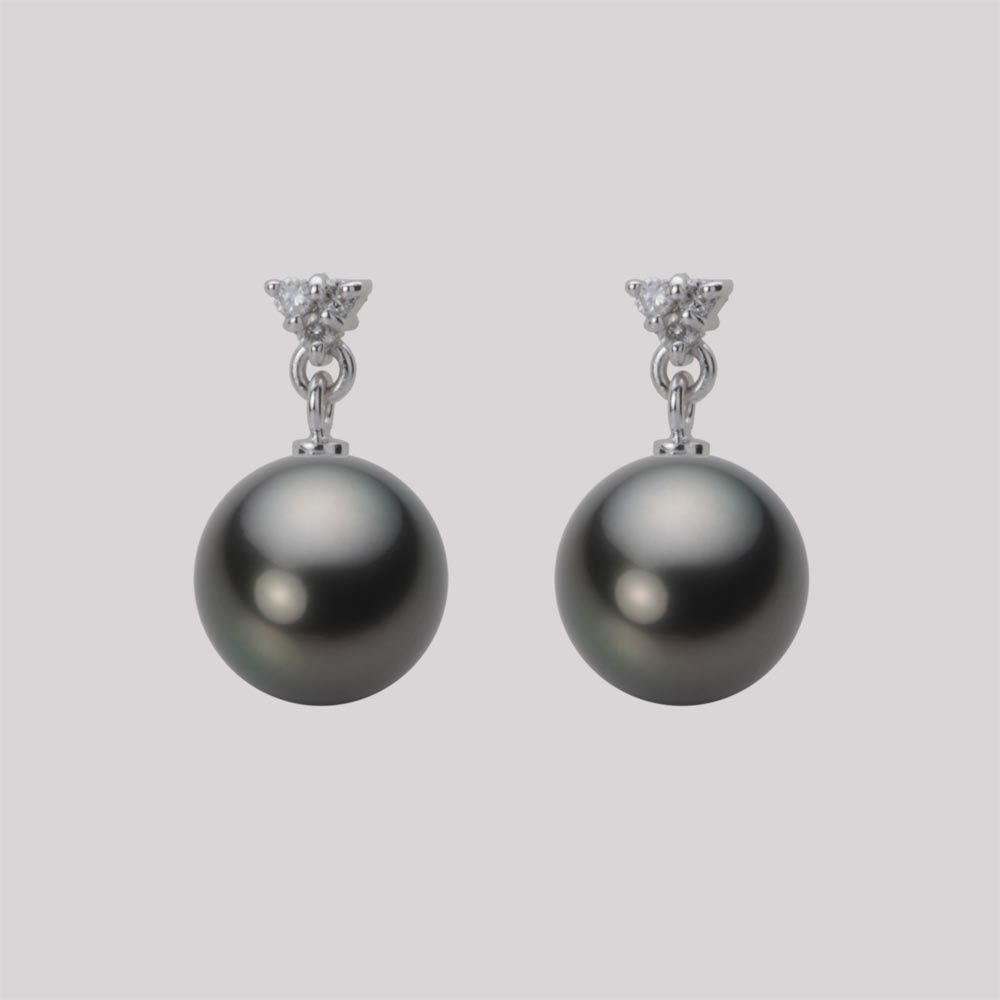 8.0mm 黒蝶真珠ピアス