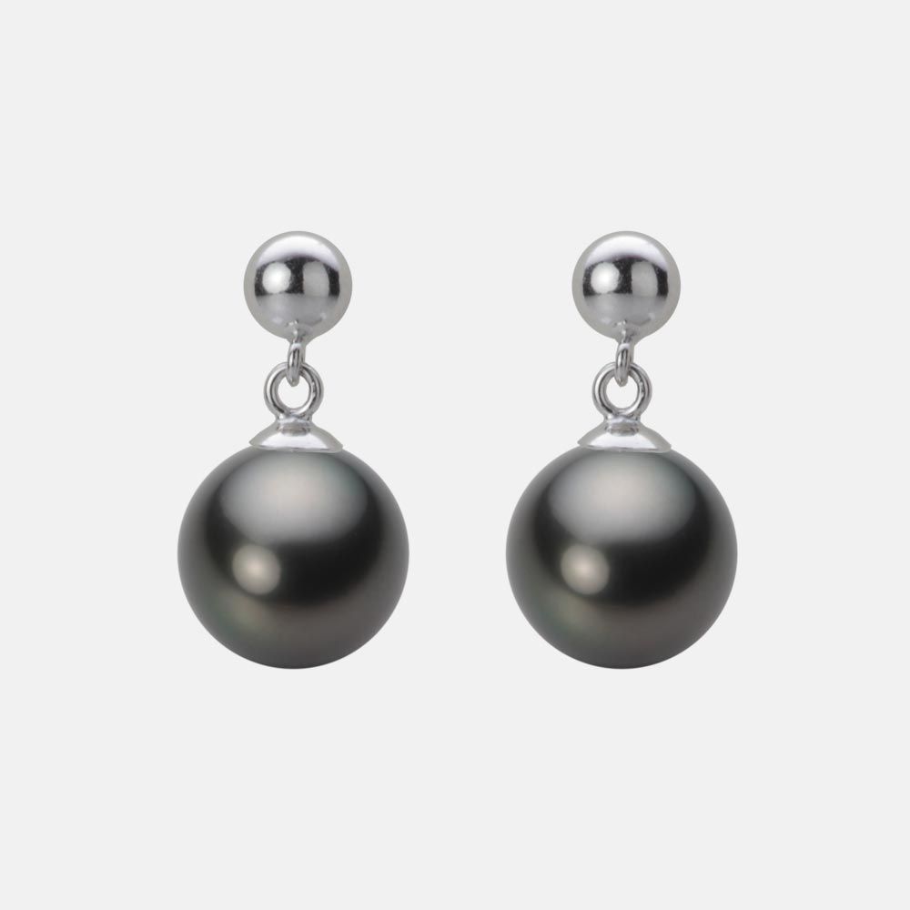 8.0mm 黒蝶真珠ピアス