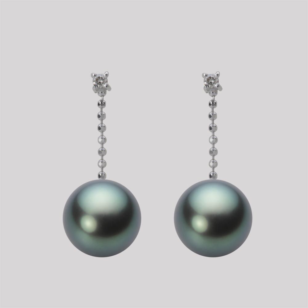 8.0mm 黒蝶真珠ピアス