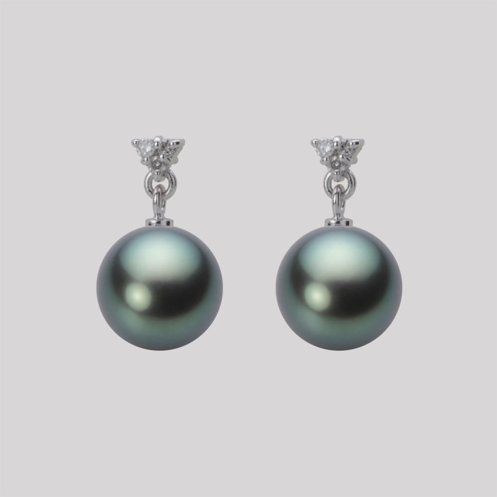 8.0mm 黒蝶真珠ピアス
