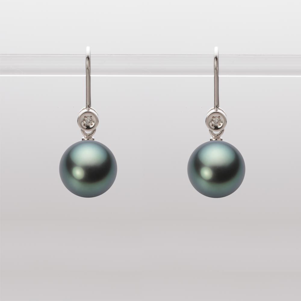8.0mm 黒蝶真珠ピアス