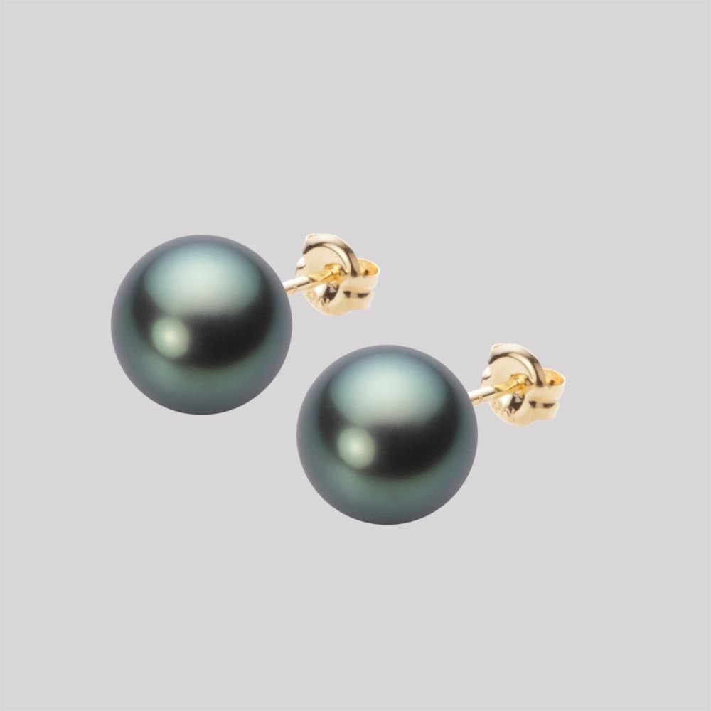 8.0mm 黒蝶真珠ピアス