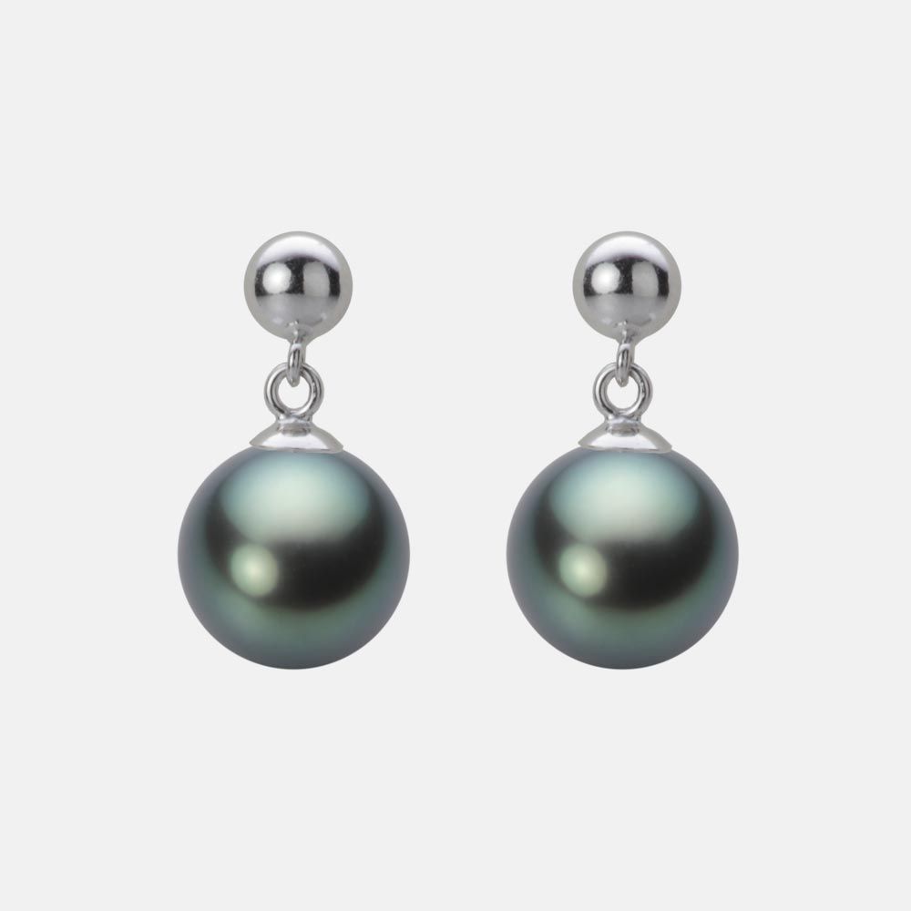 8.0mm 黒蝶真珠ピアス