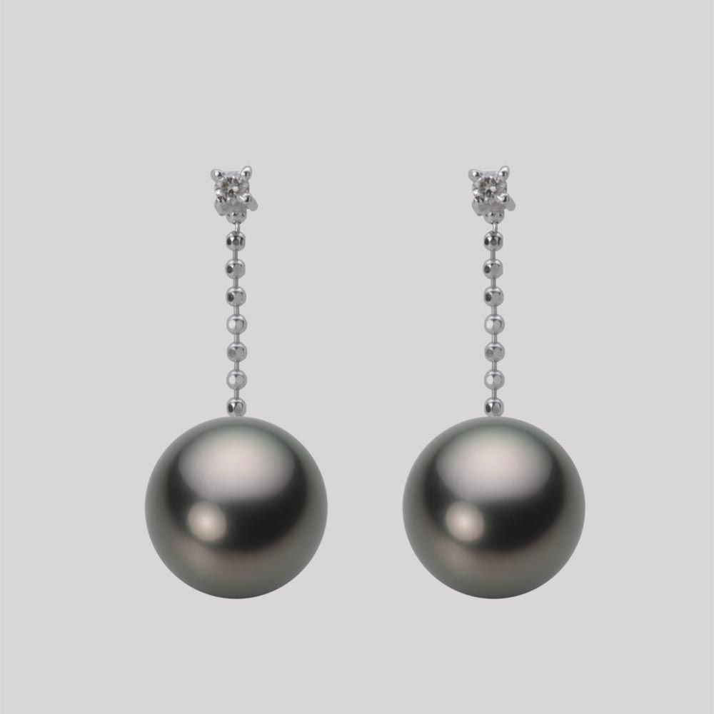 8.0mm 黒蝶真珠ピアス
