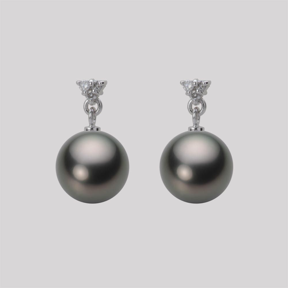 8.0mm 黒蝶真珠ピアス