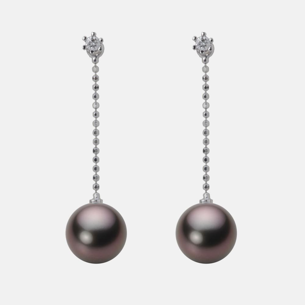 8.0mm 黒蝶真珠ピアス