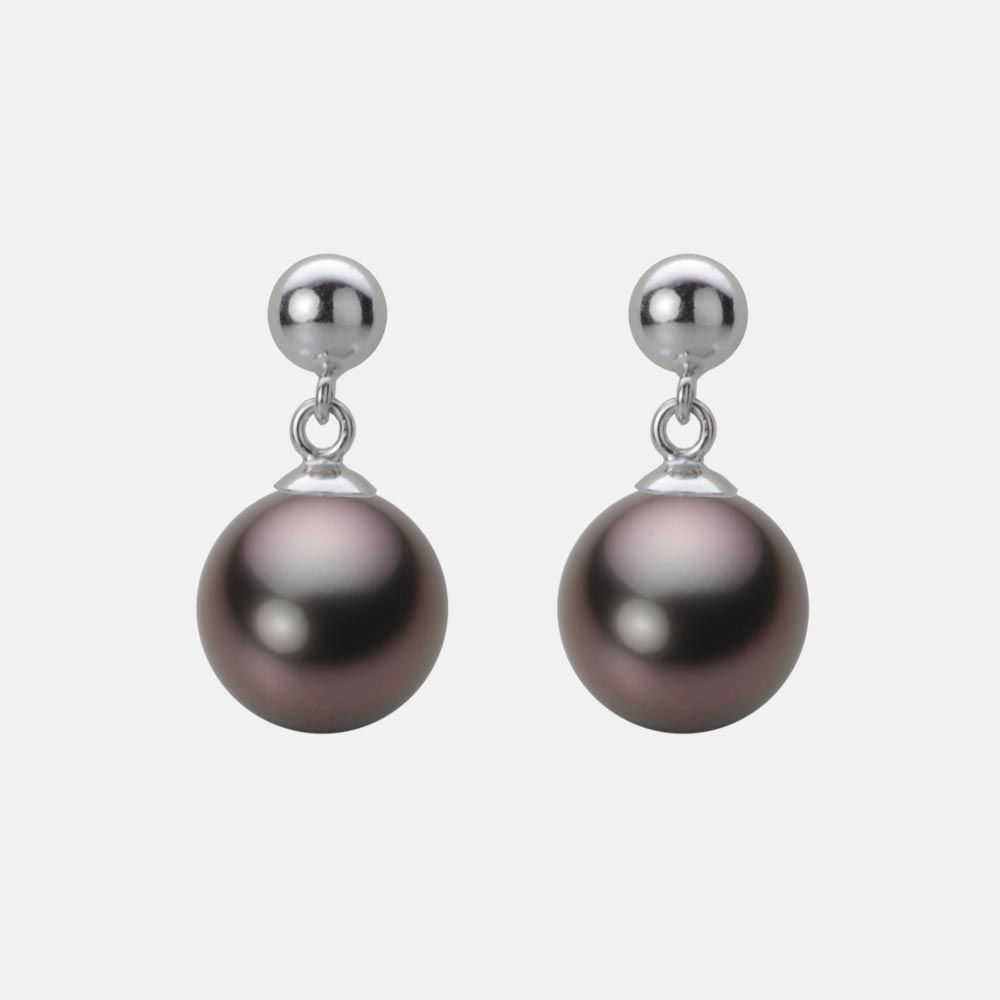 8.0mm 黒蝶真珠ピアス