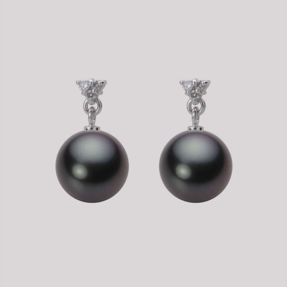 8.0mm 黒蝶真珠ピアス