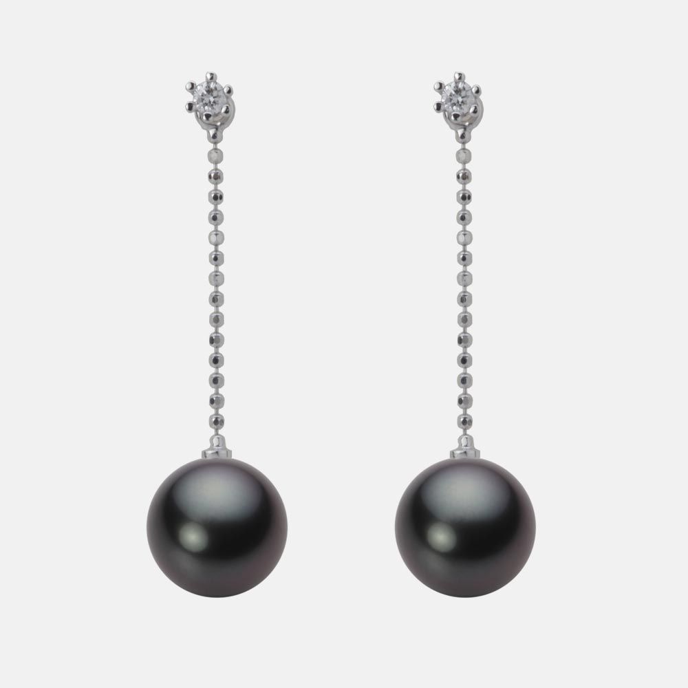 8.0mm 黒蝶真珠ピアス