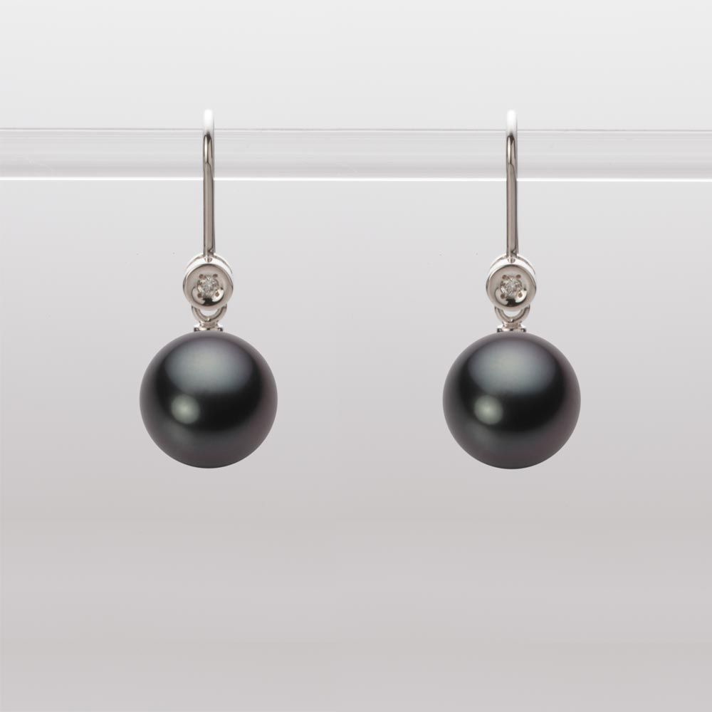 8.0mm 黒蝶真珠ピアス