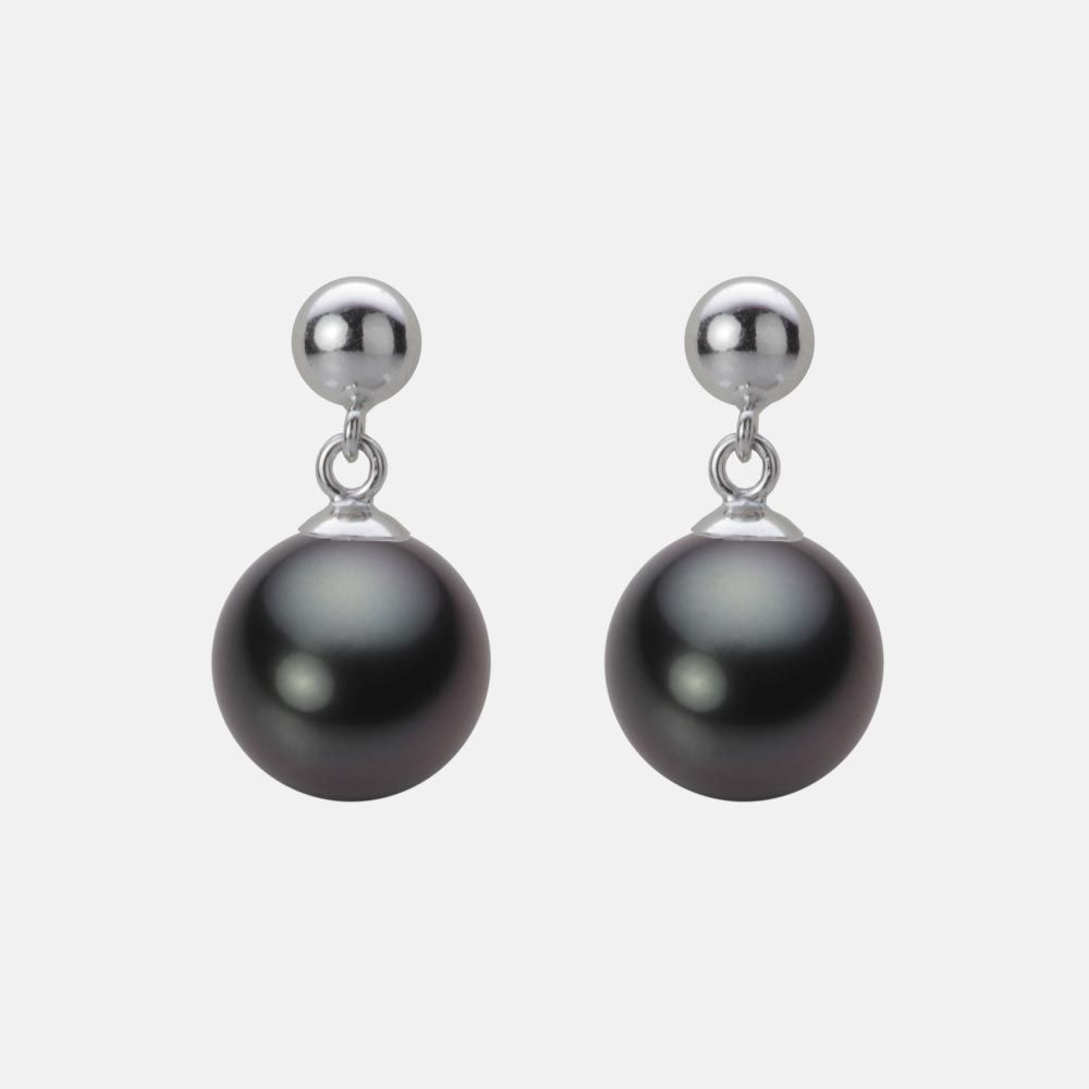 8.0mm 黒蝶真珠ピアス